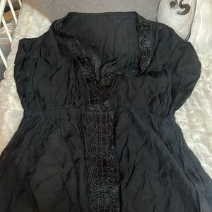 black & laced swim cover up